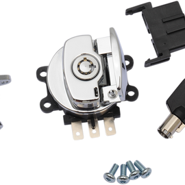 Side Hinge Ignition Switch with Saddlebag Lock - Chrome