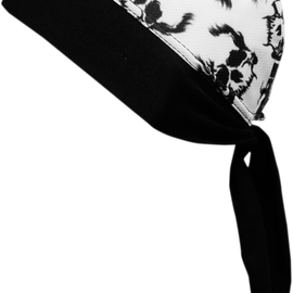 Skull Z-Wrap Stretch Headwrap - Black/White