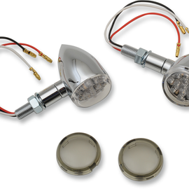 LED Marker Lights - Chrome/Red - Smoke Lens