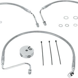 Front Brake Line XL 04-13 Clear-Coated Stainless Steel