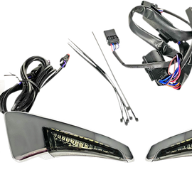 Sequential Tour Pak Seat Back Rest LED Lights - Chrome/Smoke - FLH