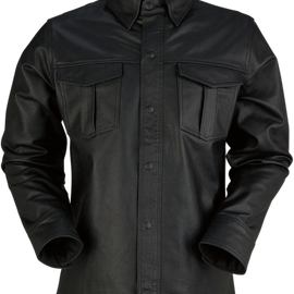 Motz Leather Shirt - Black - 5XL