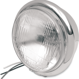 Bottom Mount H4 Headlight - 5-3/4" - Chrome