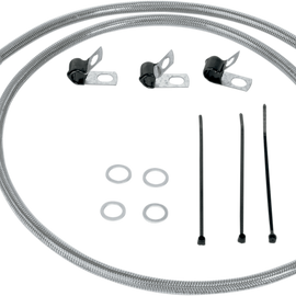 Front Brake Line FLST 00-07 Clear-Coated Stainless Steel