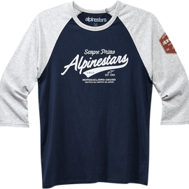 Script T-Shirt - Gray/Navy - XL