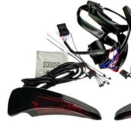 Sequential Tour Pak Seat Back Rest LED Lights - Black/Red - FLH