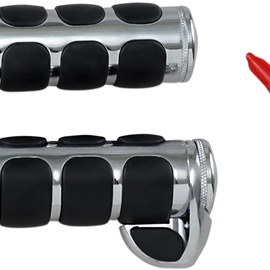 Chrome ISO®-Grips w/ Throttle Boss for '08 - '19 FLT