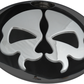 Split Skull Fuel Door - Black with Chrome