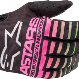 Youth Radar Gloves - Black/Green/Pink - 2XS