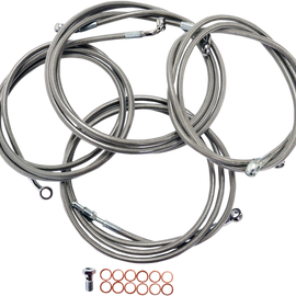 Handlebar Cable/Brake Line Kit  - 15" - 17" Ape Hanger Handlebars - Stainless Steel