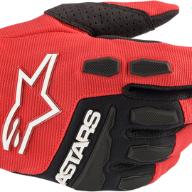 Youth Full Bore Gloves - Red/Black - Large