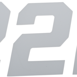 Race Number Plate - #2 - White - 4"