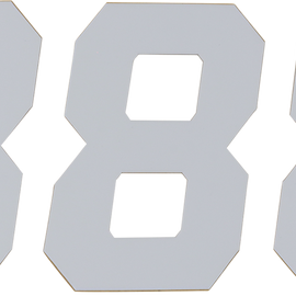 Race Number Plate - #8 - White - 6"