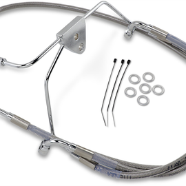 8" Brake Line - Front - Stainless Steel - FLH 96-07