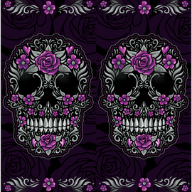 Neck Scarf - Floral Skull