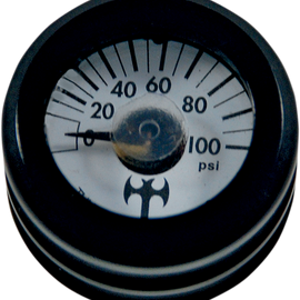 Mini Oil Pressure Gauge and Cover - Black - White Face - 3/16" W x 9/16" D