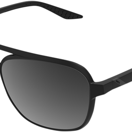 Kasia Aviator Sunglasses - Round - Matte Black - Black Mirror