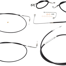 Handlebar Cable/Brake Line Kit - 12" - 14" Ape Hanger Handlebars - Black Vinyl