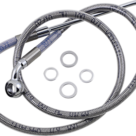 Brake Line - +4" - Stainless Steel - '15-'17 Softail