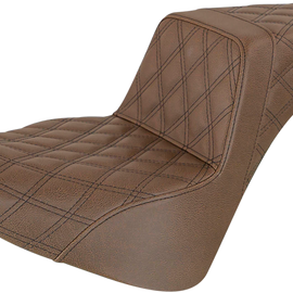 Step Up Seat - Lattice Stitched - Brown2978