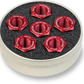 Aluminum Sprocket Nuts - Red - 10 mm x 1.0