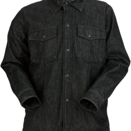 Long-Sleeve Denim Shirt - Black - XL