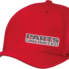 Parts Unlimited Curved Bill Hat - Red - Small/Medium