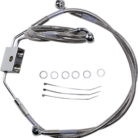 Brake Line - Front - +8" - Stainless Steel - FXDF '12-'17