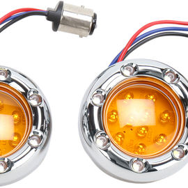 LED Light Kit for Factory Turn Signal Housing - Amber/White - Chrome