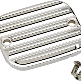 Chrome Finned Front Brake Master Cylinder Cover for '96 - '07