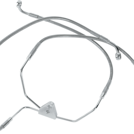 Front Brake Line FLHT 96-07 Clear-Coated Stainless Steel