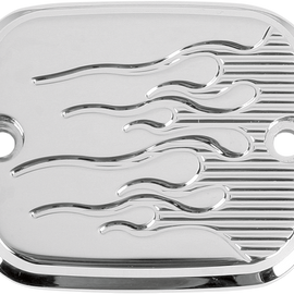 Chrome Flame Front Brake Master Cylinder Cover for '96 - '09