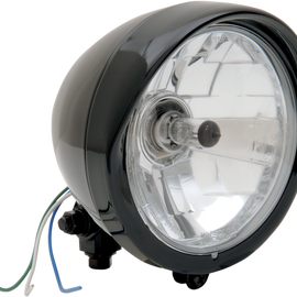 5-3/4" Head Light with Visor - Clear Lens - Black