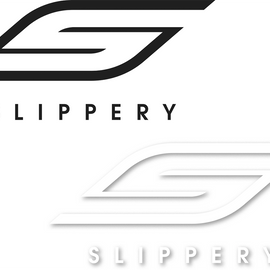 Slippery Decal - 6" - White/Black