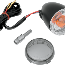 Universal Turn Signal Light - Front - Matte Black with Smoke Lens