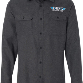 Drag Specialties Flannel Shirt - Charcoal- Medium