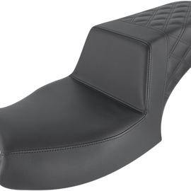 Step Up Seat - Passenger Lattice Stitched - Black - Indian