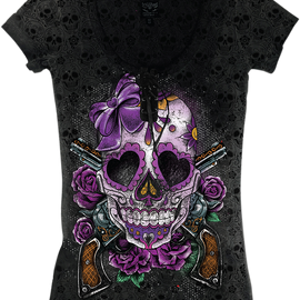 Women's Day of the Dead Gun T-Shirt - Large