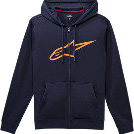 Ageless II Zip Hoodie - Navy/Orange - 2XL