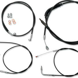 Handlebar Cable/Brake Line Kit - 18" - 20" Ape Hanger Handlebars - Black Vinyl