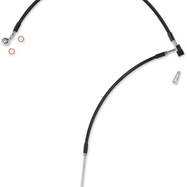 Lower Brake Line - Black/Chrome Fittings - Softail