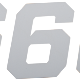 Race Number Plate - #6 - White - 4"