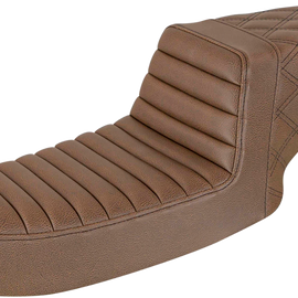 Step Up Seat - Tuck and Roll/Lattice Stitched - Brown