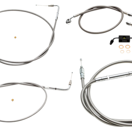 Handlebar Cable/Brake Line Kit  - 15" - 17" Ape Hanger Handlebars - Stainless Steel