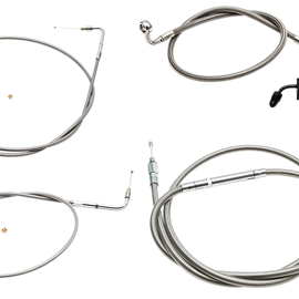 Handlebar Cable/Brake Line Kit  - Mini Ape Hanger Handlebars - Stainless Steel