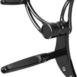 Forward Control - 18+ Softail - Black Anodized - Standard - Folding Rubber Inlay Pegs - Solid Lever