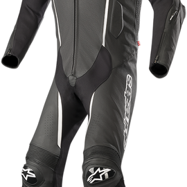 Missile 1-Piece Leather Suit - Black/Red Fluorescent/White - US 48 / EU 58