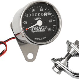 2.4" MPH Mini LED Mechanical Speedometer/Indicators - Chrome Housing - Black Face - 2240:60