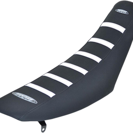 6-Ribbed Seat Cover - White/Black - KX 125/250