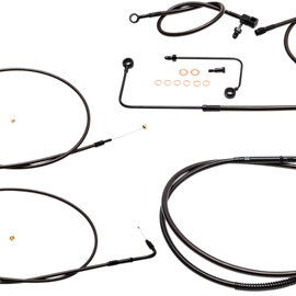 Standard Midnight Braided Handlebar Cable/Brake Line Kit for 15" - 17" Ape Hanger Handlebars2602985274